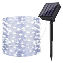 Kоледни соларни лампички с бяла светлина