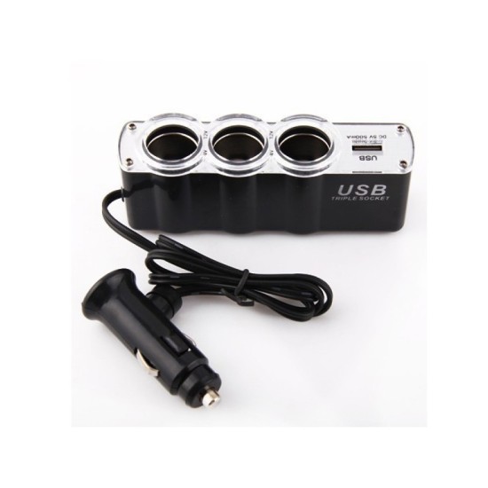 Автомобилен Разклонител за запалка + USB